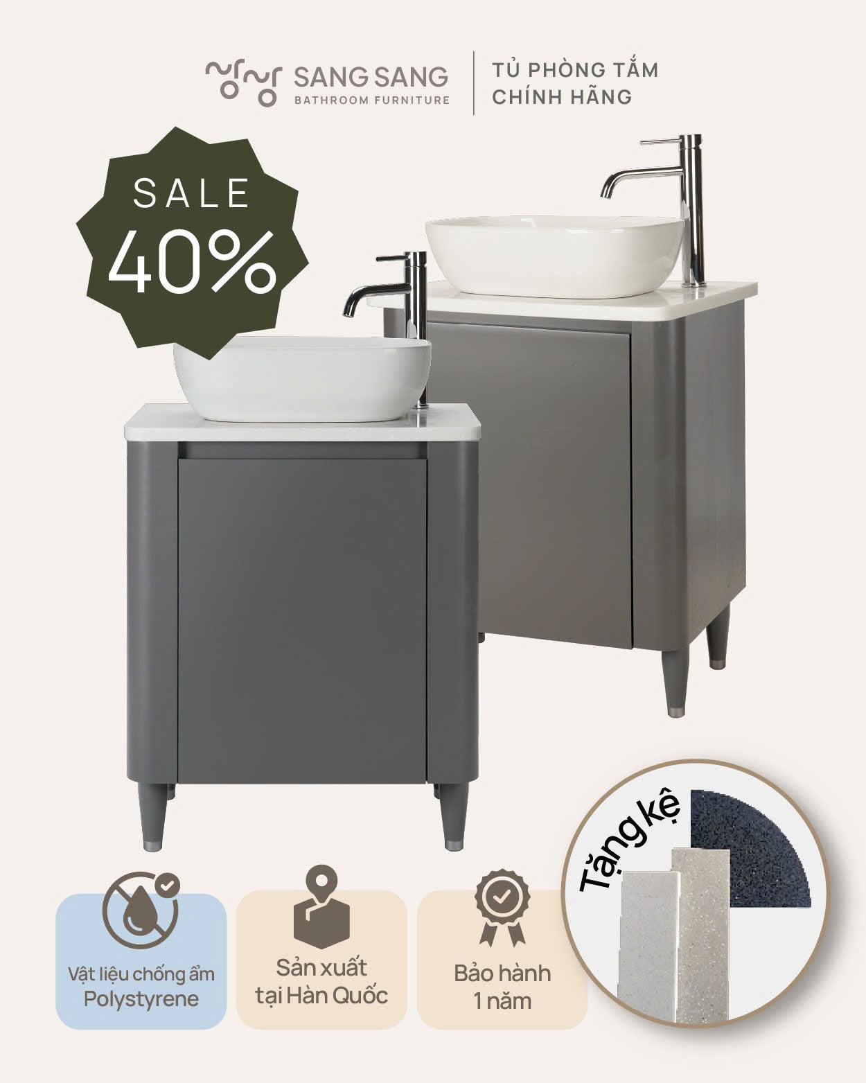 [ROSY-DG] Tủ Lavabo Chân Đứng Cao Cấp Sang Sang