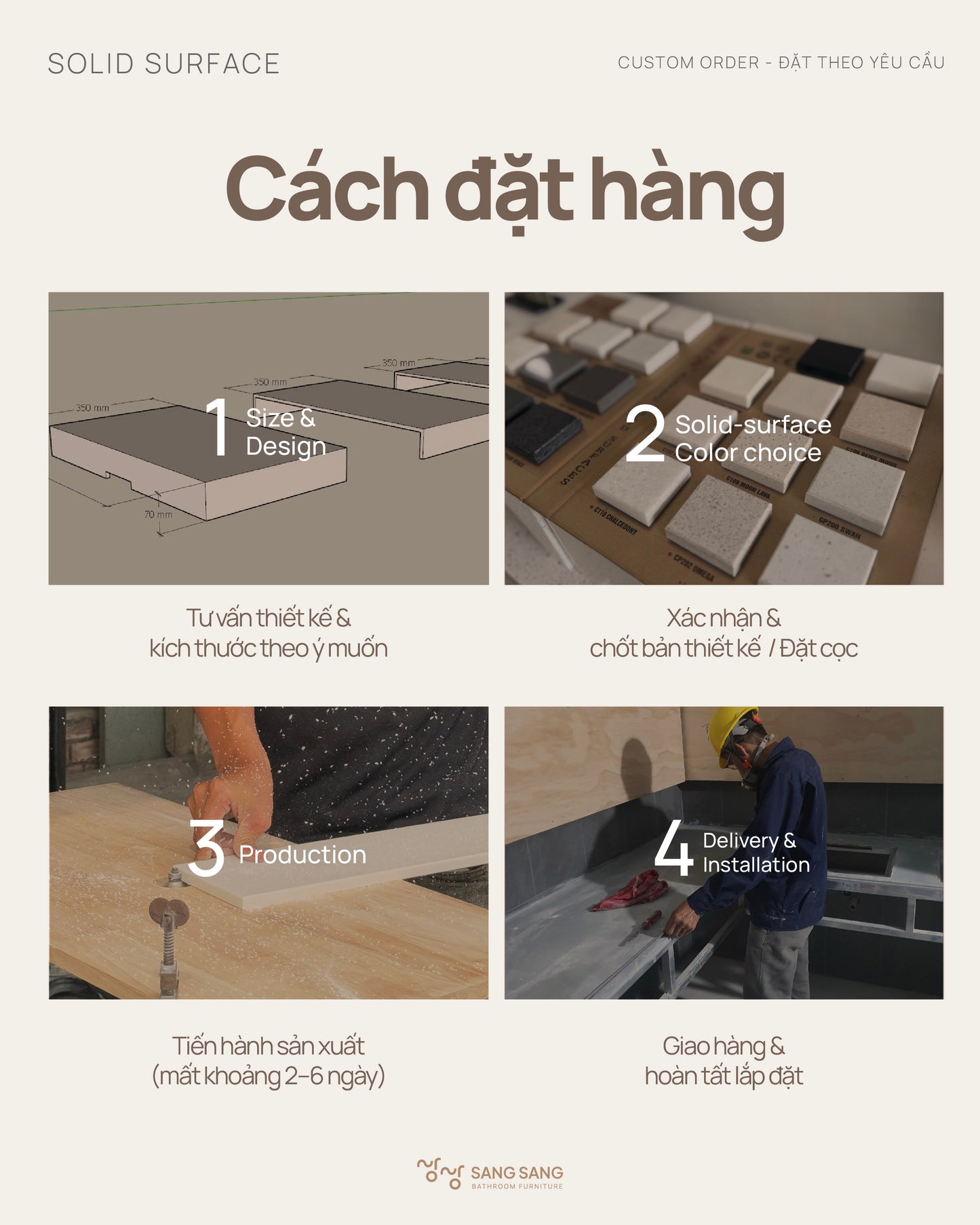 [SOLID SURFACE] Đặt theo yêu cầu / Custom-made Order
