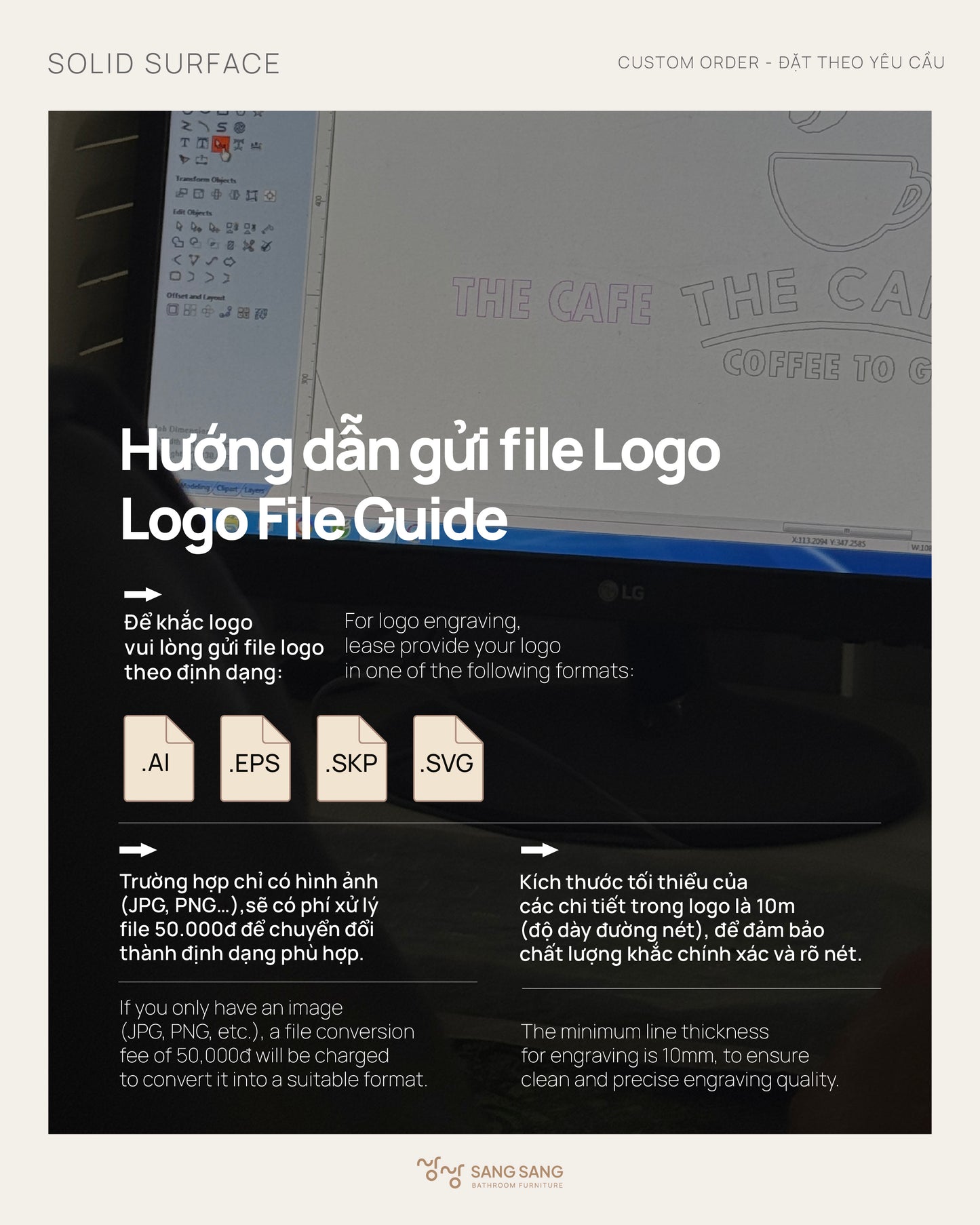 [SOLID SURFACE] Đặt theo yêu cầu / Custom-made Order
