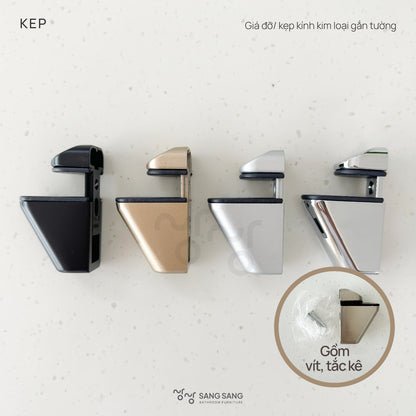 [V-EDGE-250G] Kệ góc treo tường mặt đá nhân tạo có thanh chắn