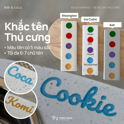 [KHẮC TÊN] Kệ bát ăn chống gù lưng dành cho thú cưng có khắc tên