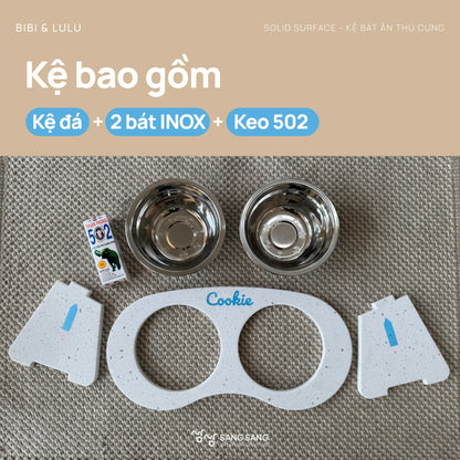 [KHÔNG KHẮC TÊN] Kệ bát ăn chống gù lưng dành cho thú cưng không khắc tên
