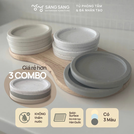 [V-LOOP-120] Đế lót ly bằng đá nhân tạo Hàn Quốc
