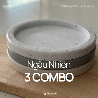 [V-LOOP-120] Đế lót ly bằng đá nhân tạo Hàn Quốc