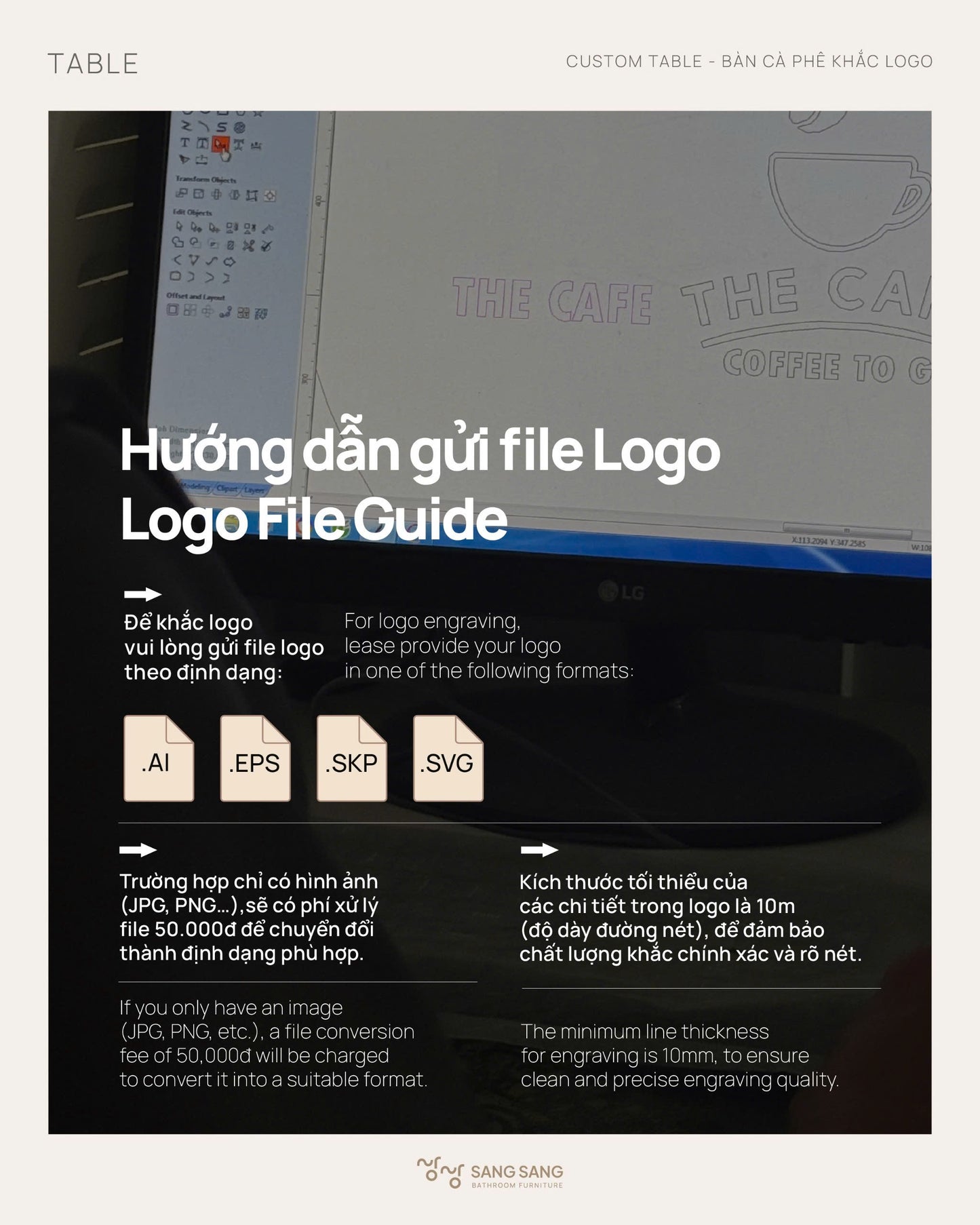 [COFFEE-TABLE-600] Bàn cà phê mặt đá nhân tạo Hàn Quốc
