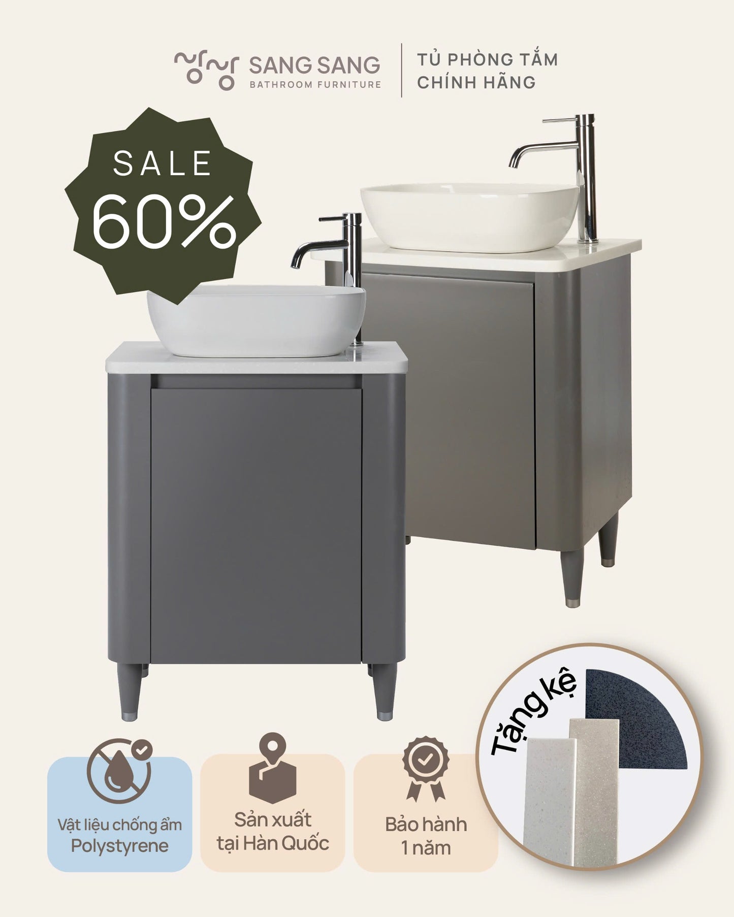 [ROSY-DG] Tủ Lavabo Chân Đứng Cao Cấp Sang Sang