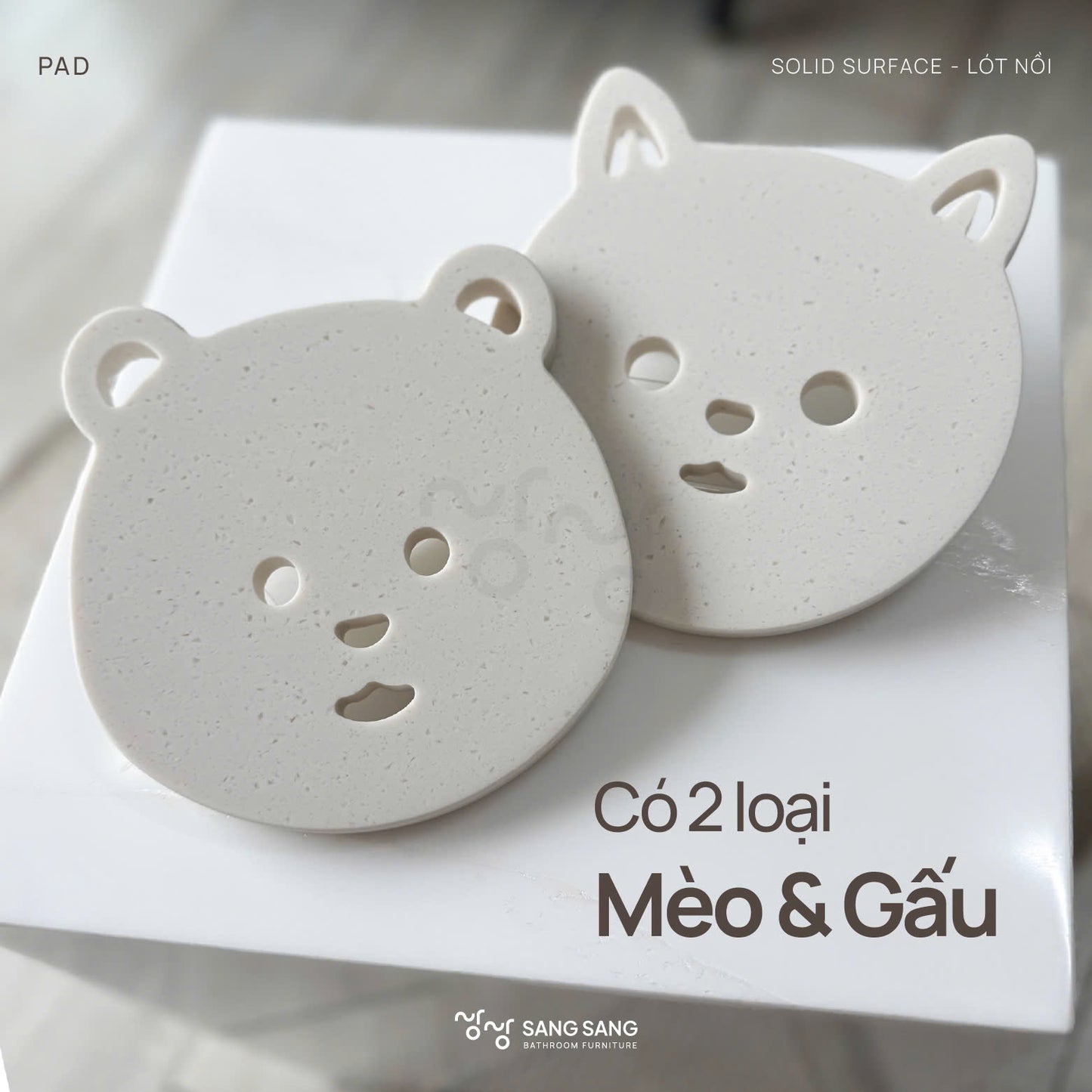 [V-PAD] Đế lót nồi bằng đá nhân tạo Hàn Quốc