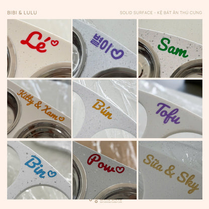 [KHẮC TÊN] Kệ bát ăn chống gù lưng dành cho thú cưng có khắc tên