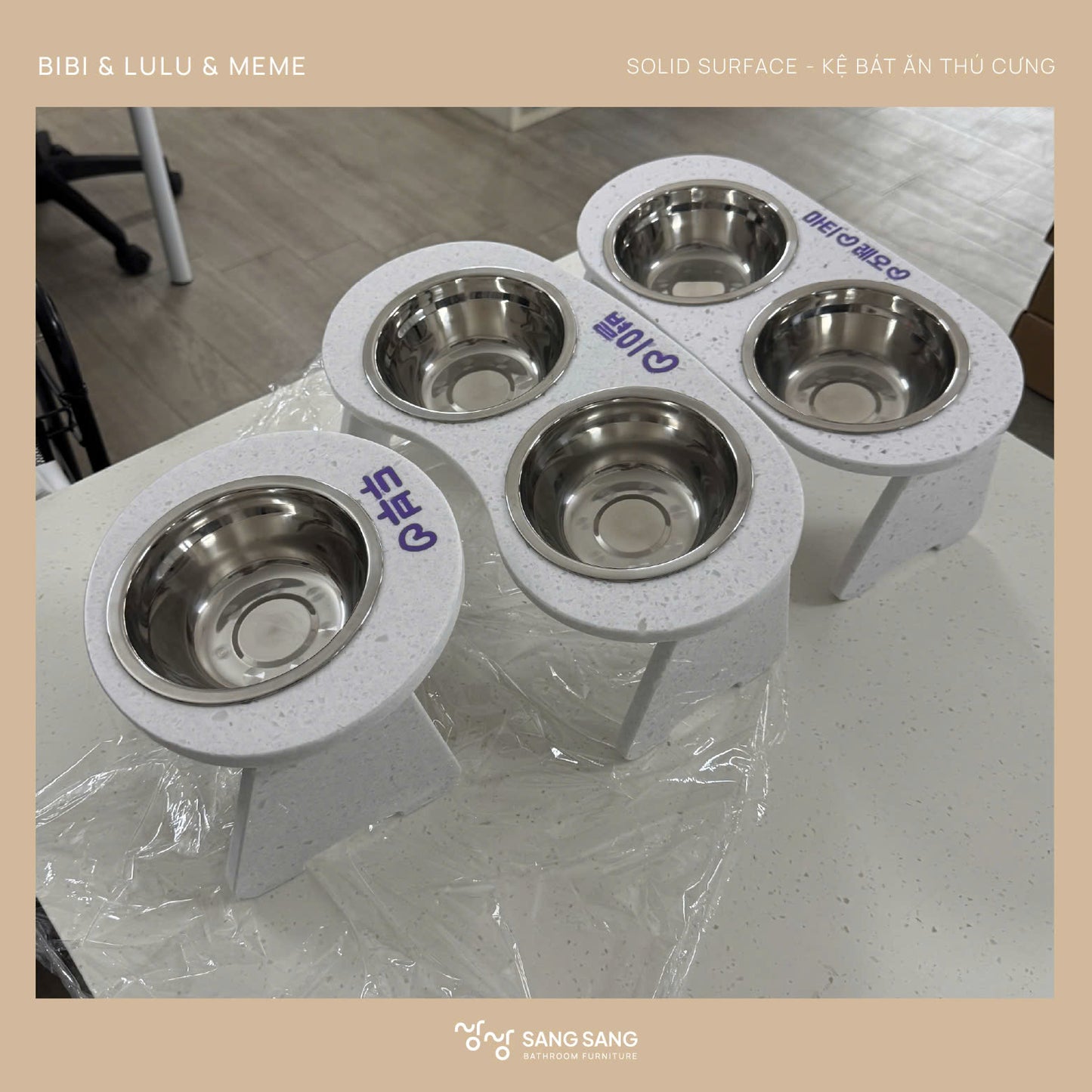 [KHÔNG KHẮC TÊN] Kệ bát ăn chống gù lưng dành cho thú cưng không khắc tên