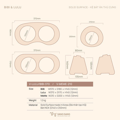 [KHÔNG KHẮC TÊN] Kệ bát ăn chống gù lưng dành cho thú cưng không khắc tên