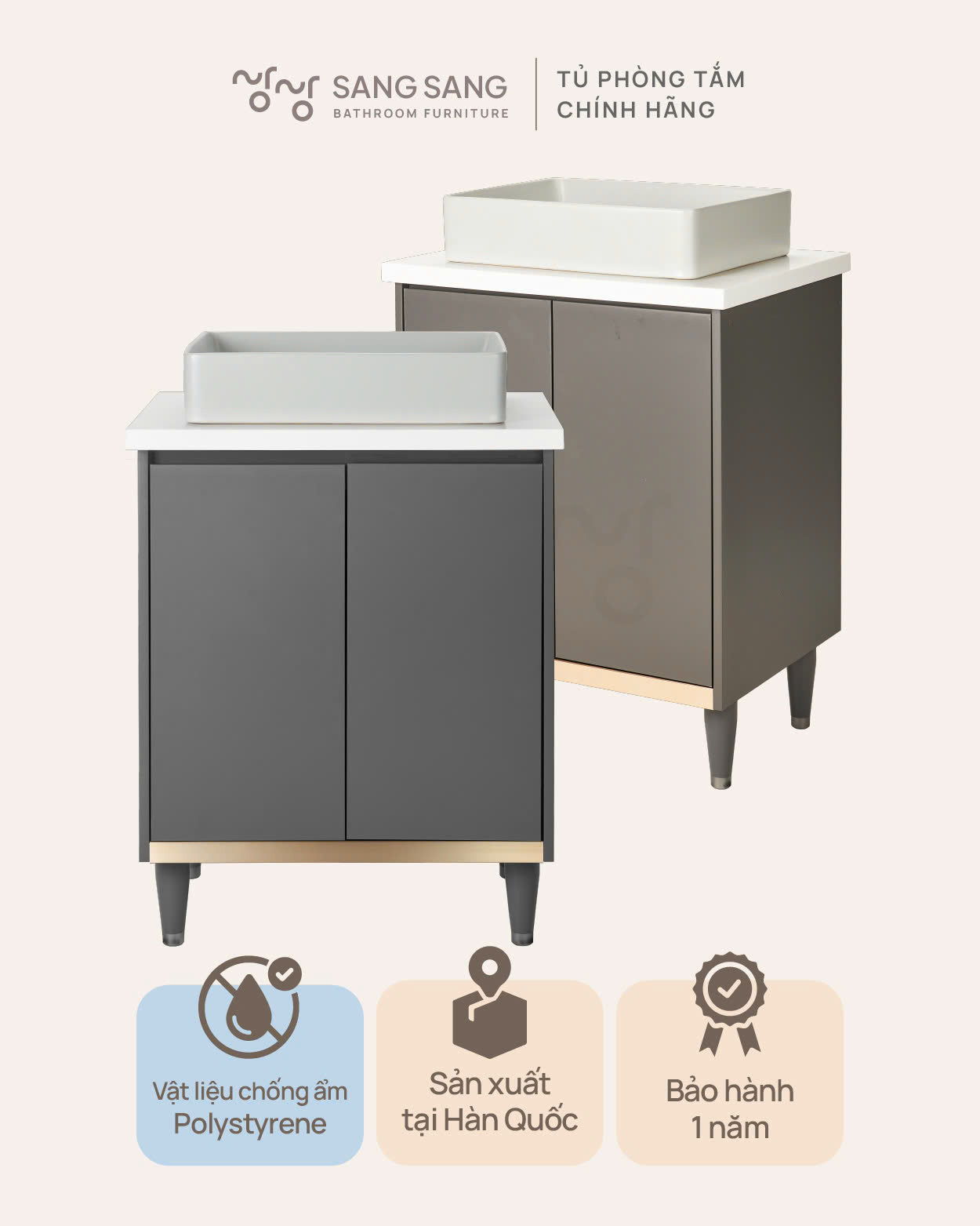 [GRACE-DG] Tủ Lavabo Chân Đứng Cao Cấp Sang Sang