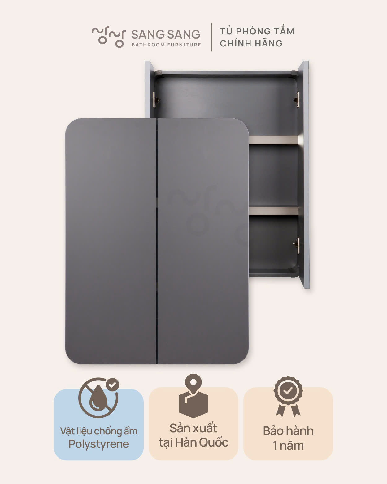 [HOPE-DG] Tủ Phòng Tắm Treo Tường Sang Sang
