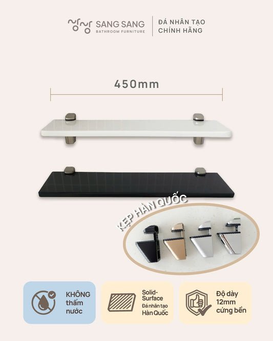 [V-LINE-450] Kệ treo tường mặt đá nhân tạo không thanh chắn