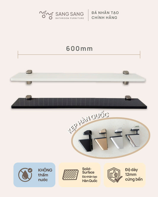 [V-LINE-600] Kệ treo tường mặt đá nhân tạo không thanh chắn