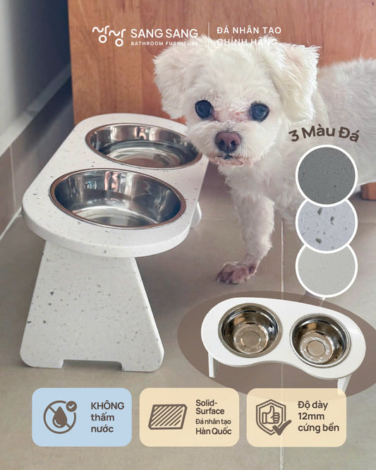 [KHÔNG KHẮC TÊN] Kệ bát ăn chống gù lưng dành cho thú cưng không khắc tên