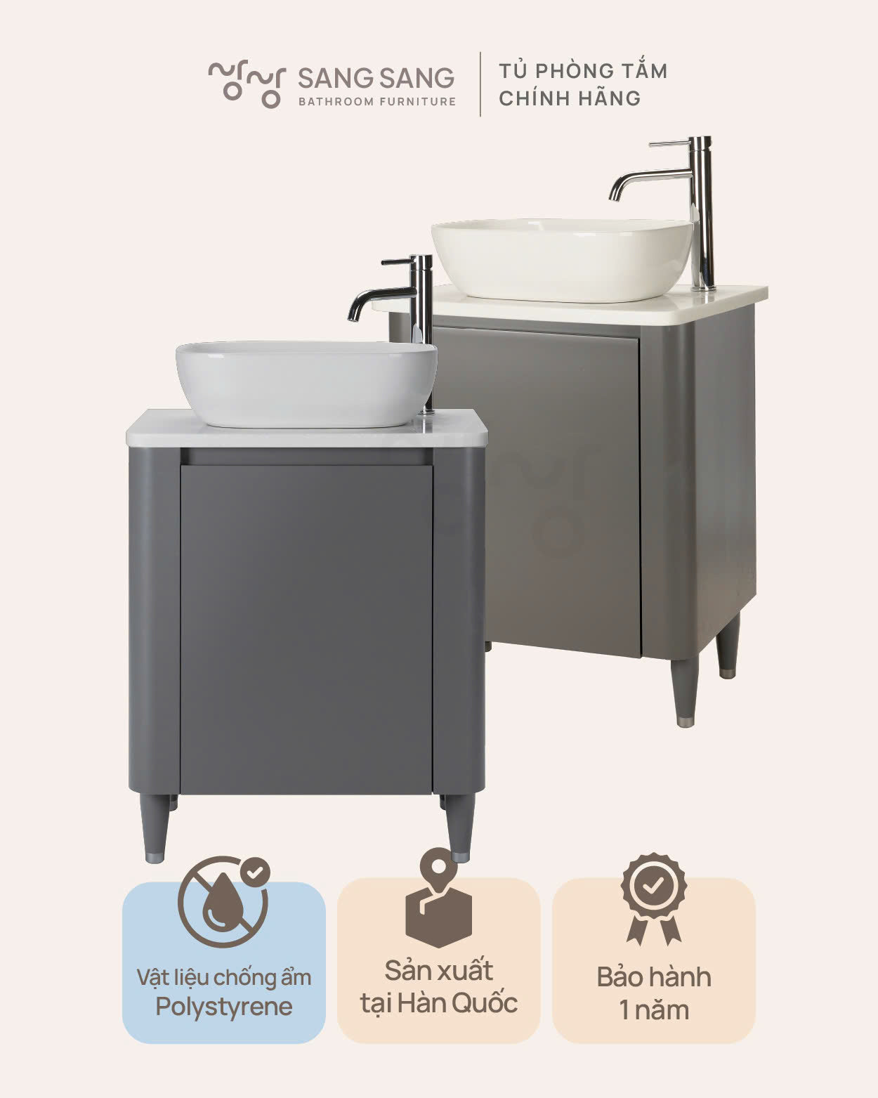 [ROSY-DG] Tủ Lavabo Chân Đứng Cao Cấp Sang Sang